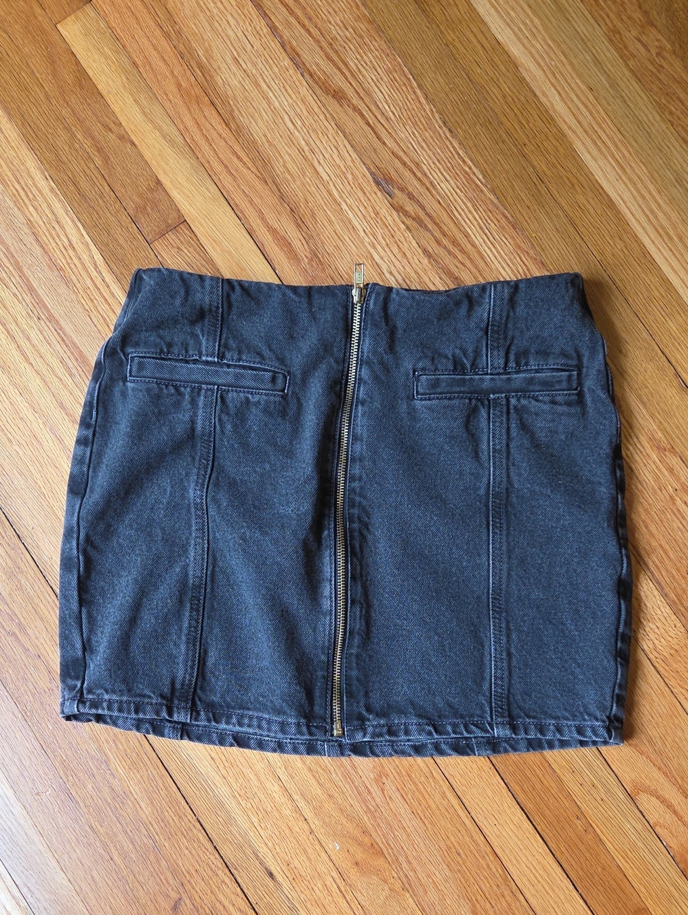 Old Navy Charcoal Zip-Front Mini Skirt